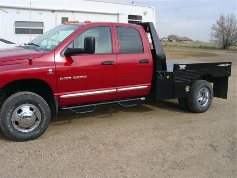 Load image into Gallery viewer, N-Fab Nerf Step 02-08 Dodge Ram 1500/2500/3500 Quad Cab 4 Door - Gloss Black - Cab Length - 3in
