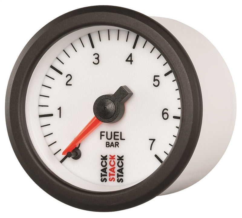 Load image into Gallery viewer, Autometer Stack 52mm 0-7 Bar M10 Male Pro Stepper Motor Fuel Pressure Gauge - White
