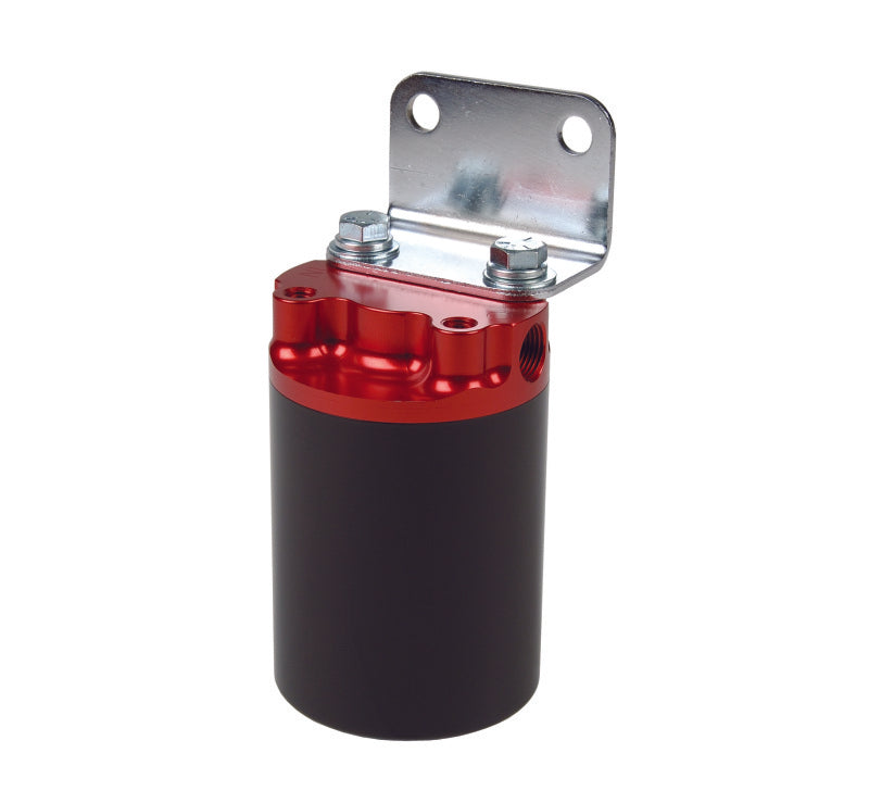 Load image into Gallery viewer, Aeromotive SS Series Billet Canister Style Fuel Filter Anodized Black/Red - 10 Micron Fabric Element

