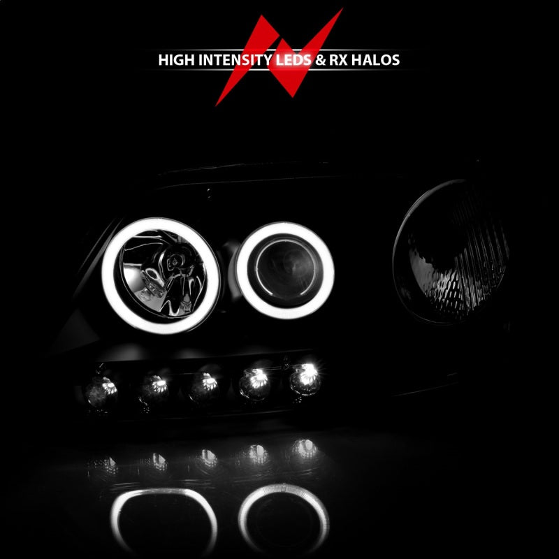 Load image into Gallery viewer, ANZO 1997-2003 Ford F-150 Projector Headlights w/ Halo Black (CCFL)
