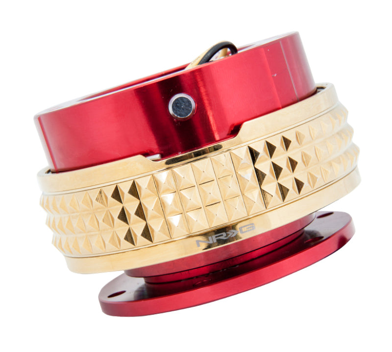Load image into Gallery viewer, NRG Quick Release Kit - Pyramid Edition - Red Body / Chrome Gold Pyramid Ring
