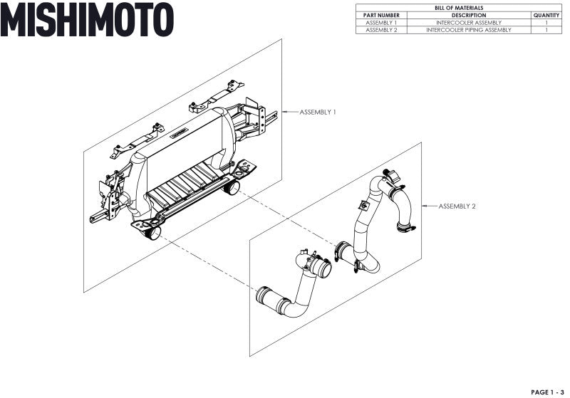Load image into Gallery viewer, Mishimoto 21+ Bronco 2.3L High Mount INT Kit SL Core BK Pipes
