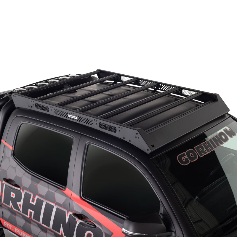Load image into Gallery viewer, Go Rhino 16-23 Toyota Tacoma DC Ceros Low Profile Roof Rack - Tex. Blk
