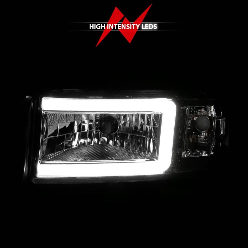 Load image into Gallery viewer, ANZO 94-02 Dodge RAM Crystal Headlight - w/ Light Bar Chrome Housing
