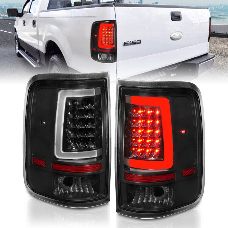 Load image into Gallery viewer, ANZO 2004-2006 Ford F-150 LED Tail Lights w/ Light Bar Black Housing Clear Lens
