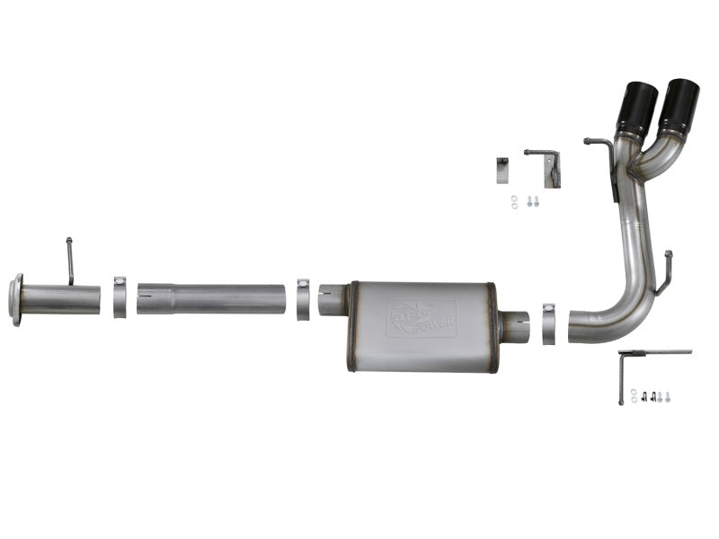 Load image into Gallery viewer, aFe Rebel Series CB 3in Middle Side Exit SS Exht w/ Black Tips 15-17 Chevy Colorado / GMC Canyon
