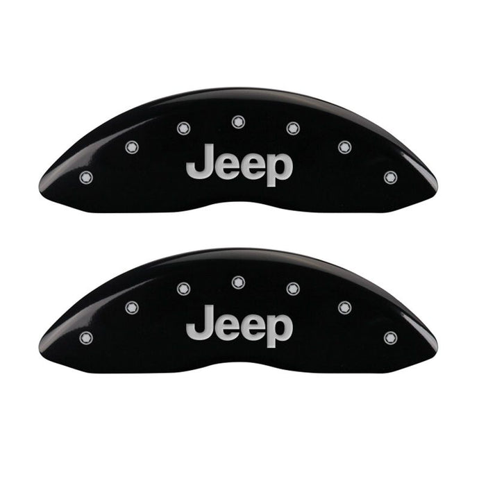 MGP 4 Caliper Covers Engraved Front & Rear JEEP Black finish silver ch