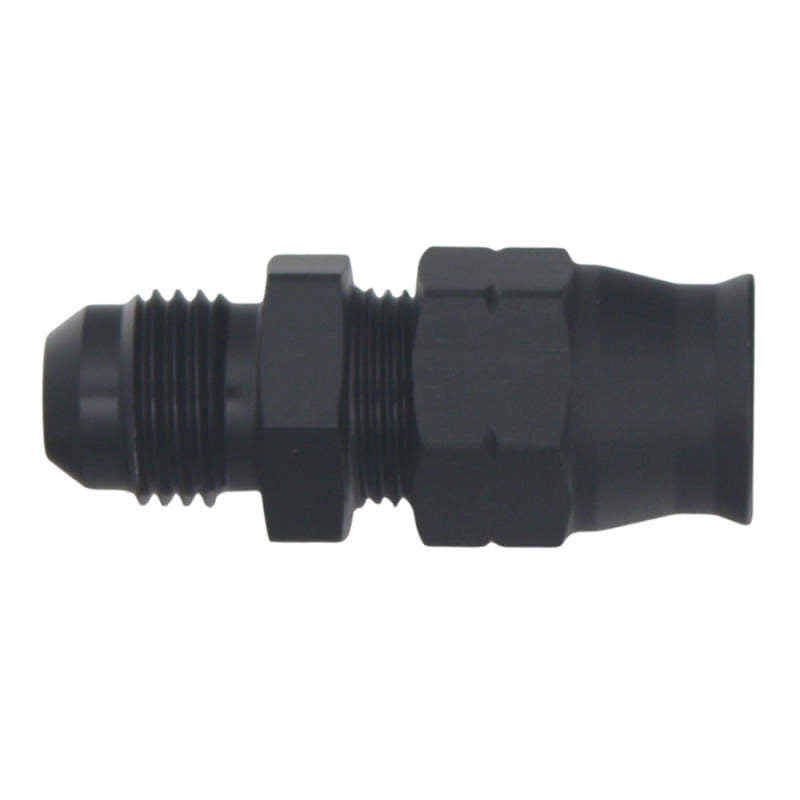 Load image into Gallery viewer, DeatschWerks 6AN Male Flare to 3/8in Hardline Compression Adapter - Anodized Matte Black
