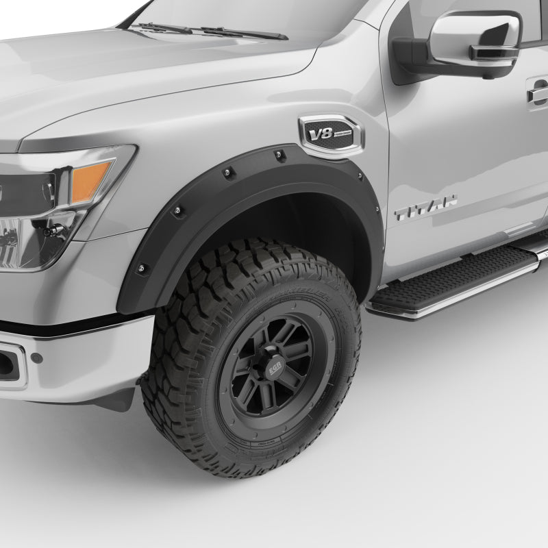 Load image into Gallery viewer, EGR 17-23 Nissan Titan Traditional Bolt-On Look Fender Flareswith Fender Badge Set Of 4
