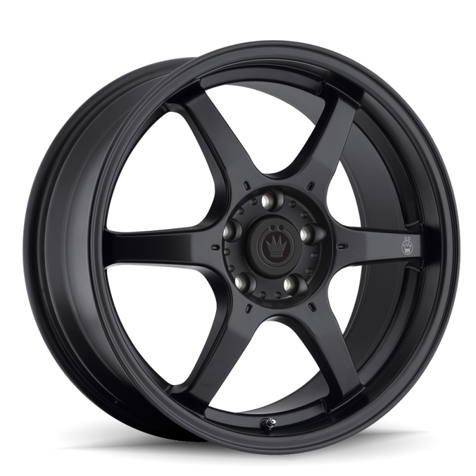 Konig Backbone 15x6.5 4x100 ET38 Matte Black Milling Logo on Spoke