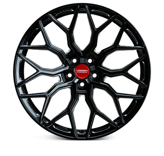 Vossen HF-2 21x12 / 5x120 / ET52 / Deep Face / 66.9 - Gloss Black Wheel