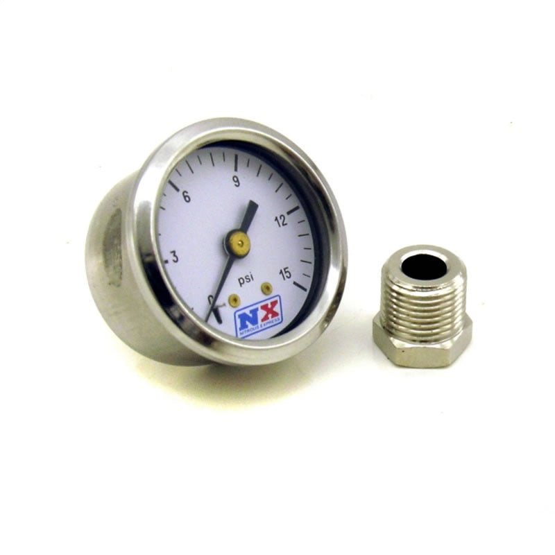 Load image into Gallery viewer, Nitrous Express Pressure Gauge (0-15 PSI w/Adaptor)

