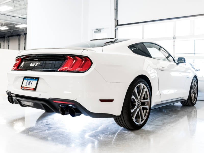 Load image into Gallery viewer, AWE Tuning 2018+ Ford Mustang GT (S550) Cat-back Exhaust - Track Edition (Quad Diamond Black Tips)
