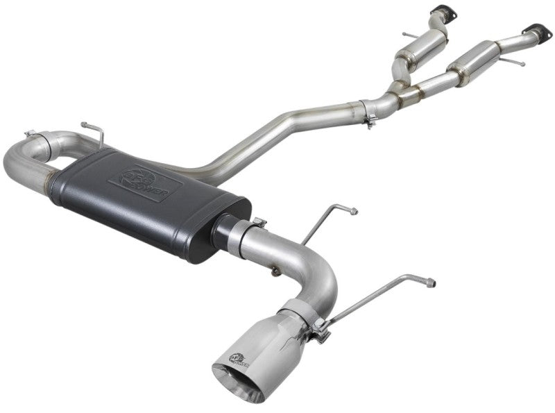 Load image into Gallery viewer, aFe Large Bore HD 3in 304 SS Cat-Back Exhaust w/ Polished Tips 14-19 Jeep Grand Cherokee V6-3.6L
