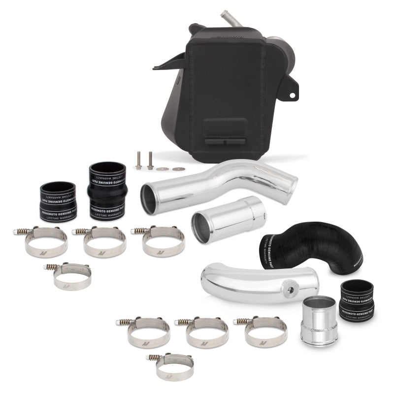 Load image into Gallery viewer, Mishimoto 11-16 Ford 6.7L Powerstroke Air-To-Water Intercooler Kit - Wrinkle Black w/ Polished Pipes
