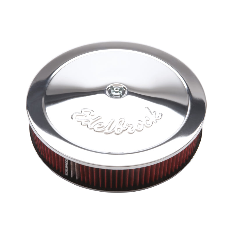 Load image into Gallery viewer, Edelbrock Air Cleaner Pro-Flo Series Round 14 In Diameter Cloth Element Chrome
