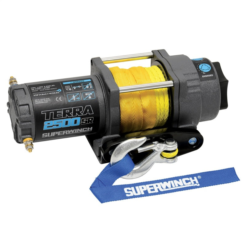 Load image into Gallery viewer, Superwinch 2500 LBS 12V DC 3/16in x 40ft Synthetic Rope Terra 2500SR Winch - Gray Wrinkle
