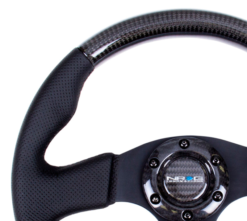 Load image into Gallery viewer, NRG Carbon Fiber Steering Wheel (315mm) Leather Trim w/Black Stitching
