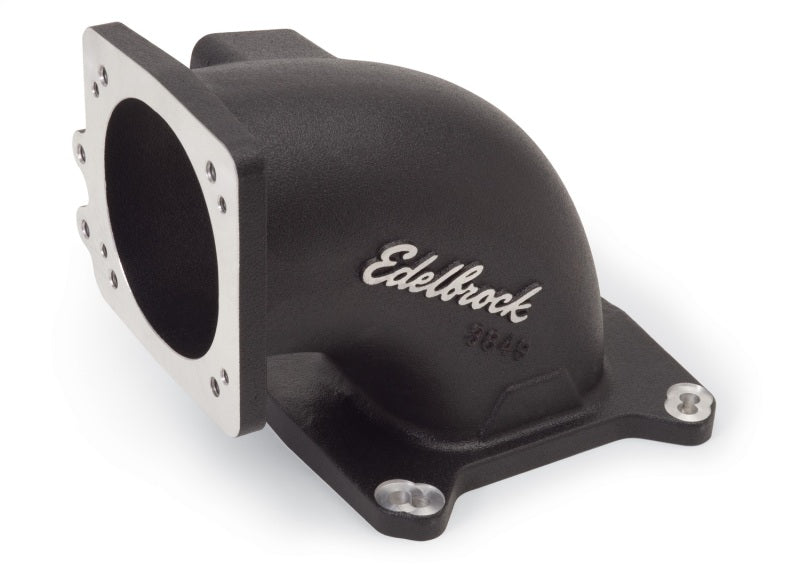 Load image into Gallery viewer, Edelbrock High Flow Intake Elbow 95mm Throttle Body to Square-Bore Flange Black Finish
