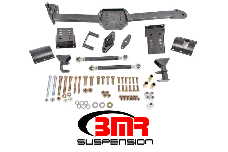 Load image into Gallery viewer, BMR 05-14 S197 Mustang Body Mount Watts Link Rod End/Poly w/ Adj. Axle Clamps - Black Hammertone
