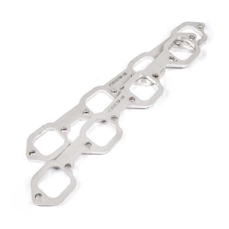 Load image into Gallery viewer, Stainless Works SBF Victor Senior Heads Square Port Header 304SS Exhaust Flanges 1-7/8in Primaries
