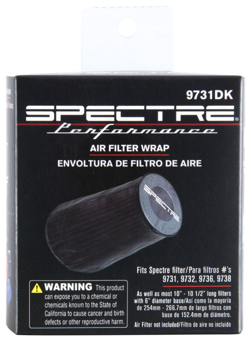 Load image into Gallery viewer, Spectre Universal Pre-Filter Wrap 6.125in. x 9.125in. - Black

