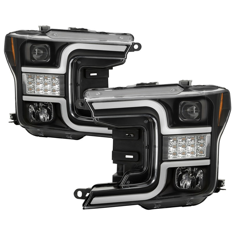 Load image into Gallery viewer, Spyder 18-19 Ford F-150 Proj Headlights - Halogen Model - LED Seq Turn - Blk PRO-YD-FF15018-LBSEQ-BK
