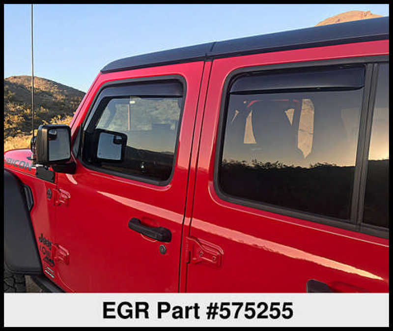 Load image into Gallery viewer, EGR 2018 Jeep Wrangler JL SlimLine In-Channel WindowVisors Set of 4 - Matte Black
