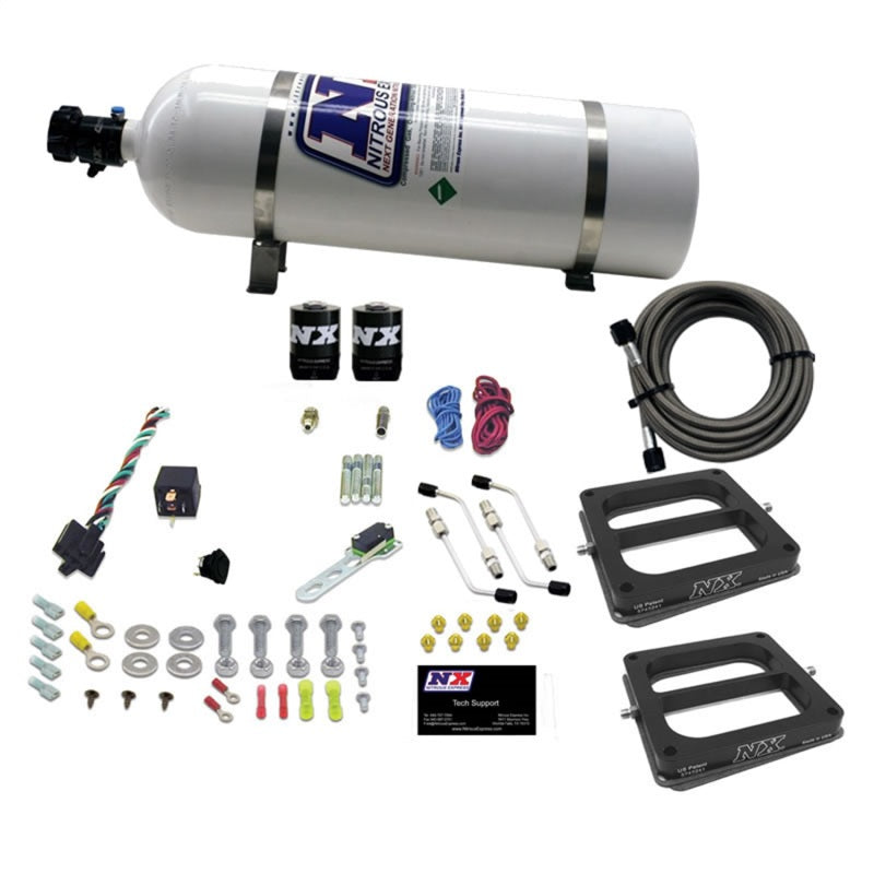 Load image into Gallery viewer, Nitrous Express Dual/Dominator/Alcohol Nitrous Kit (50-300HP) w/15lb Bottle
