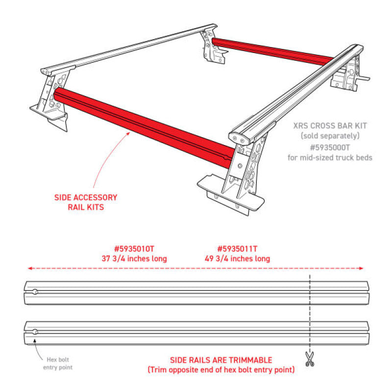 Load image into Gallery viewer, Go Rhino Universal XRS 37 3/4 Cross Rail Accessory Set - Tex. Black
