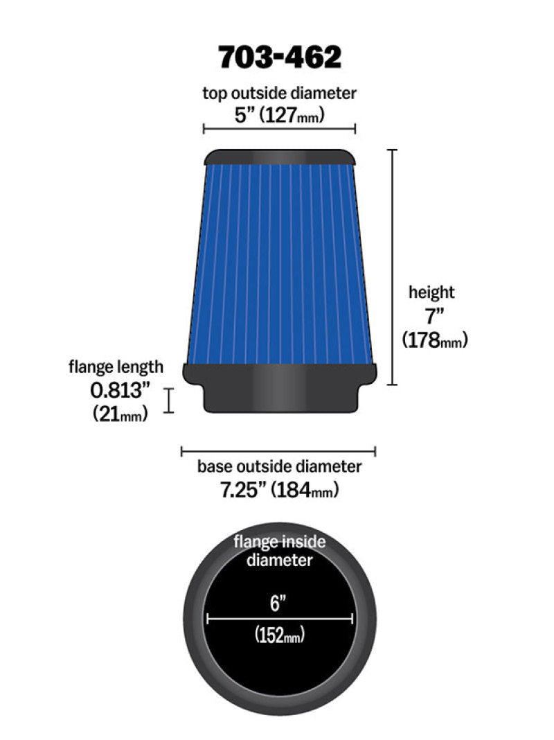 Load image into Gallery viewer, Airaid Universal Air Filter - Cone 6 x 7-1/4 x 5 x 7
