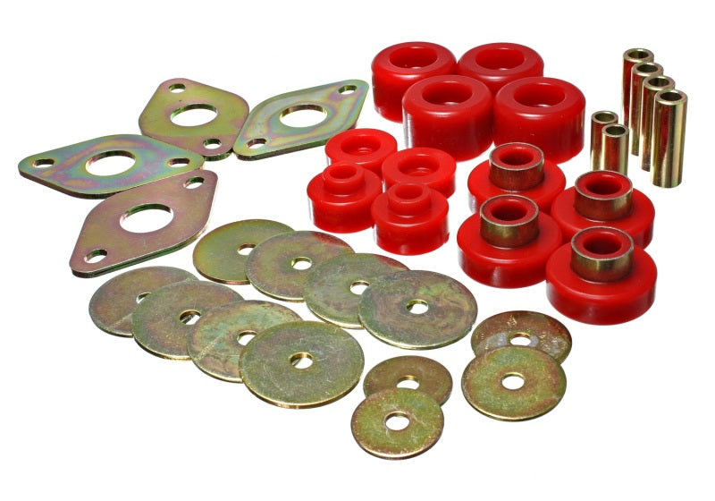 Load image into Gallery viewer, Energy Suspension Body Mount Set-Reg Access &amp; Dbl Cab - Red
