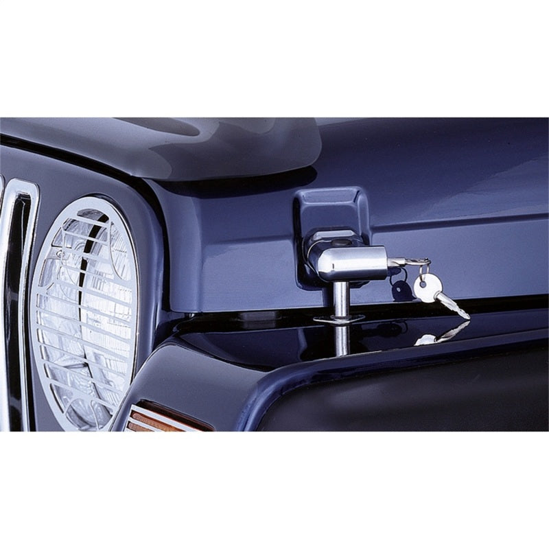 Load image into Gallery viewer, Rugged Ridge Locking Hood Catch Kit Chrome 97-06 Jeep Wrangler
