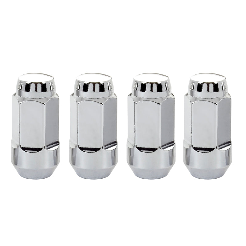 Load image into Gallery viewer, McGard Hex Lug Nut (Cone Seat Bulge Style) M14X1.5 / 13/16 Hex / 1.945in. Length (4-Pack) - Chrome
