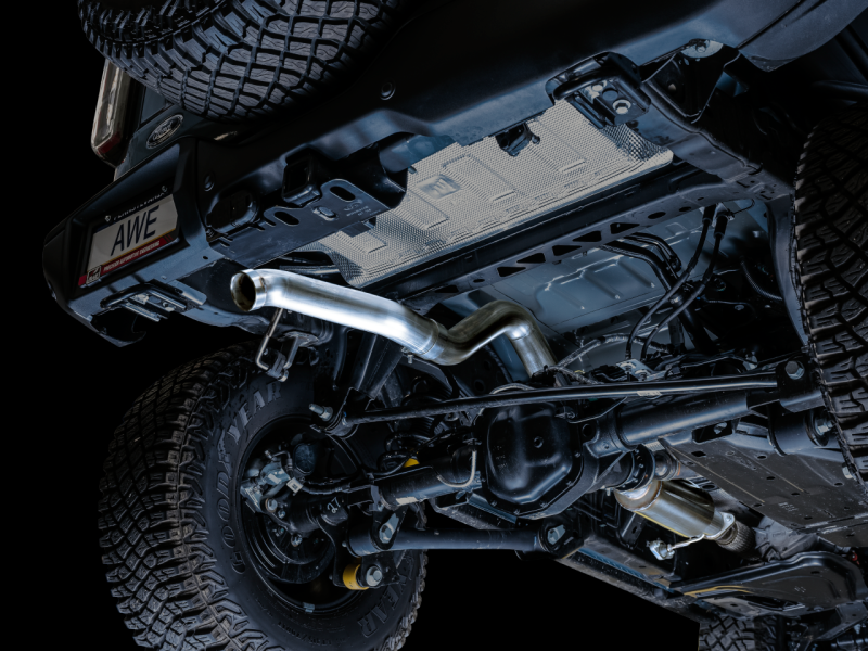 Load image into Gallery viewer, AWE Tuning 2021+ Ford Bronco 0FG Exhaust (No Tips) w/ Bash Guard
