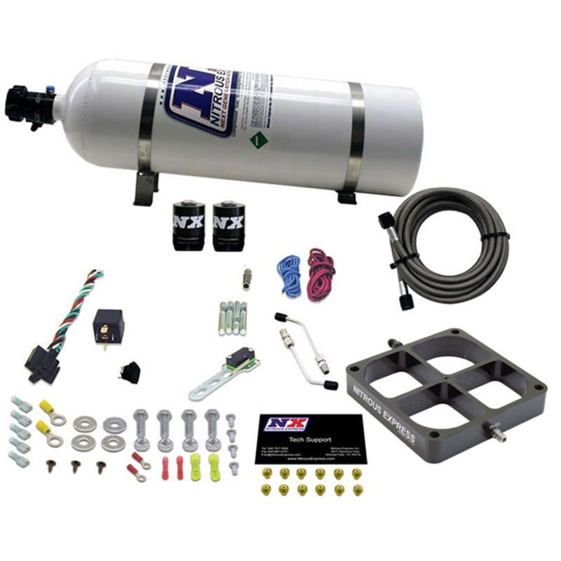 Load image into Gallery viewer, Nitrous Express Single Entry Crossbar 8500 Based Throttle Body Nitrous Kit w/15lb Bottle
