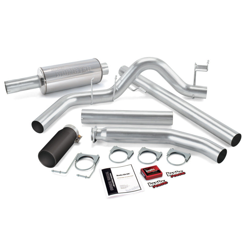 Load image into Gallery viewer, Banks Power 01 Dodge 5.9L Std Cab Git-Kit - SS Single Exhaust w/ Black Tip
