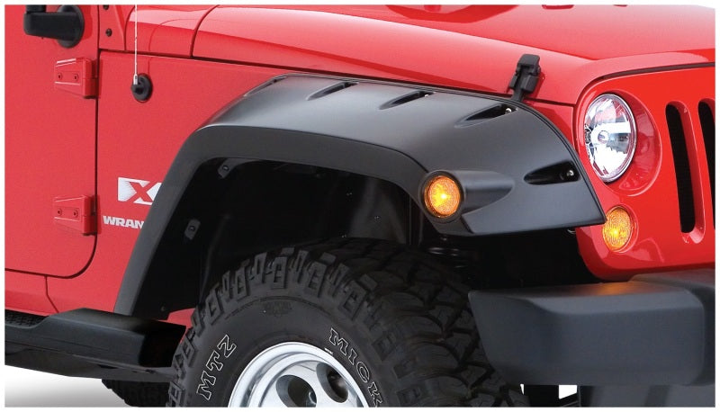 Load image into Gallery viewer, Bushwacker 07-18 Jeep Wrangler Max Pocket Style Flares 2pc Extended Coverage - Black
