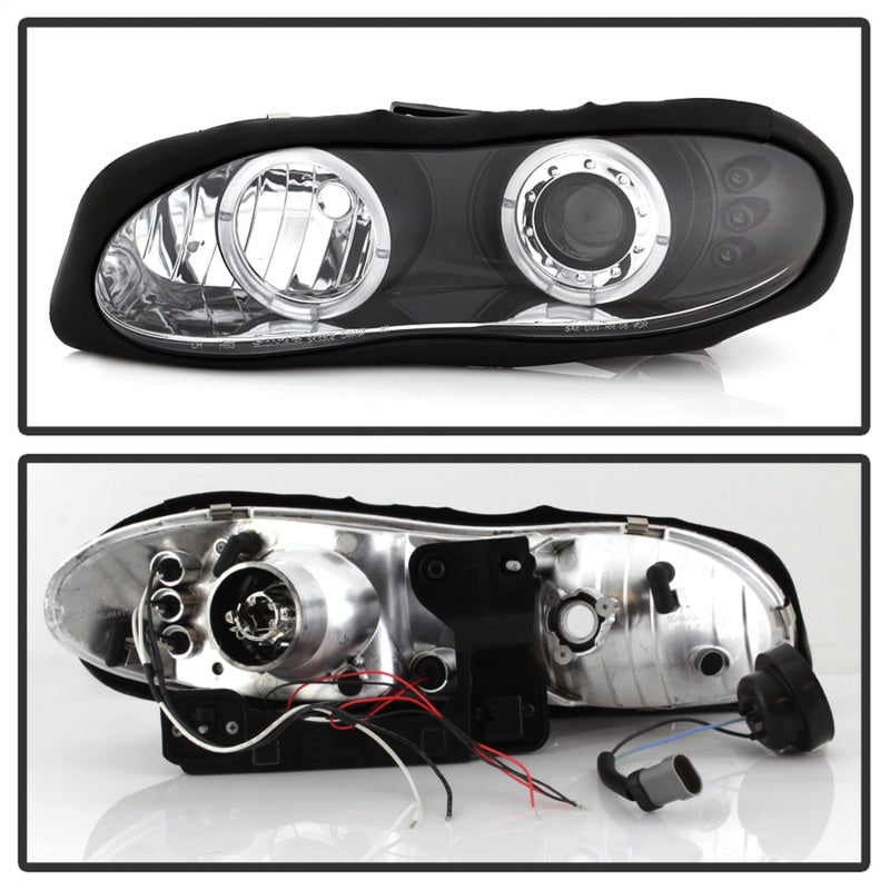 Load image into Gallery viewer, Spyder Chevy Camaro 98-02 Projector Headlights LED Halo LED Blk - Low H1 PRO-YD-CCAM98-HL-BK
