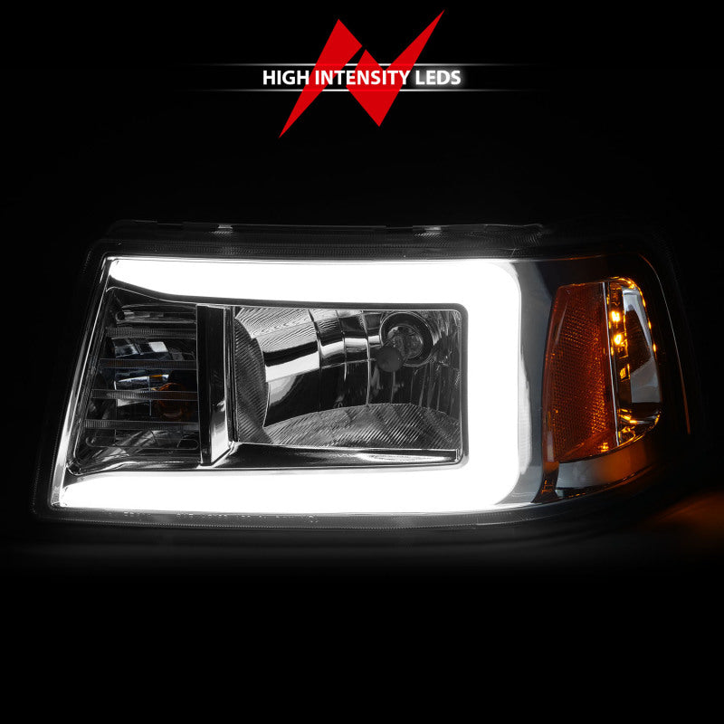 Load image into Gallery viewer, ANZO 2001-2011 Ford Ranger Crystal Headlights w/ Light Bar Chrome Housing
