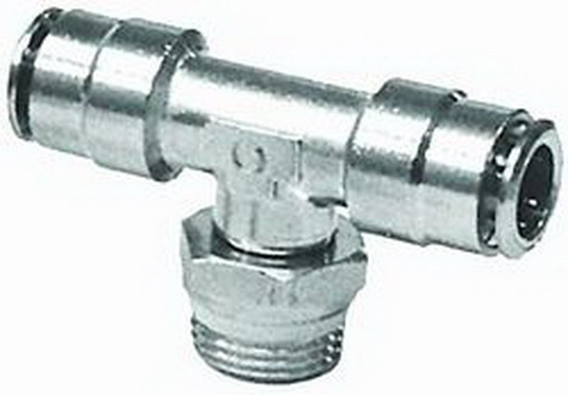 Load image into Gallery viewer, Firestone Male .25in. x 1.4in. x .25in. Branch Swivel Nickel Tee Air Fitting - 25 Pack (WR17603273)
