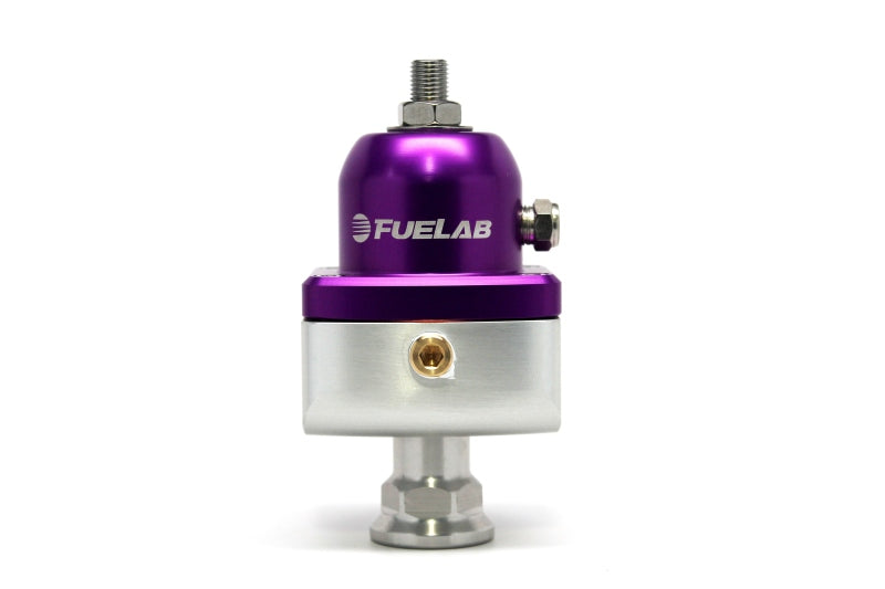 Load image into Gallery viewer, Fuelab 555 Carb Adjustable FPR Blocking 4-12 PSI (1) -8AN In (2) -8AN Out - Purple
