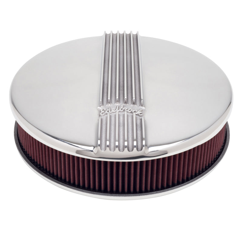 Load image into Gallery viewer, Edelbrock Air Cleaner Classic Series Round Aluminum Top Cloth Element 14In Dia X 3 9In Polished
