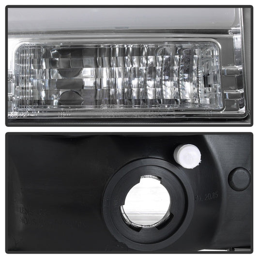 Spyder 99-04 Ford F-250 Super Duty Light Bar Projector Headlights - Chrome (PRO-YD-FF25099V2-LB-C)