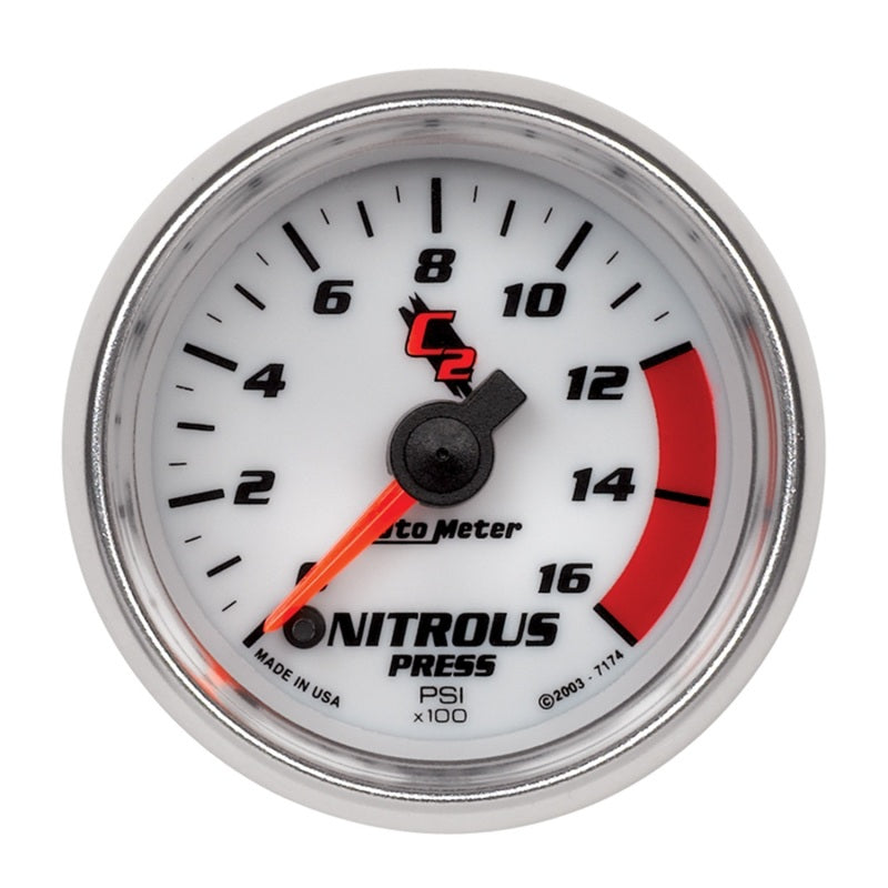 Load image into Gallery viewer, Autometer C2 2in 0-1600 PSI Full Sweep Electronic Nitrous Gauge
