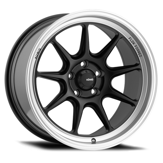 Konig Countergram 18x8.5 5x100 ET40 Matte Black / Matte Machined Lip