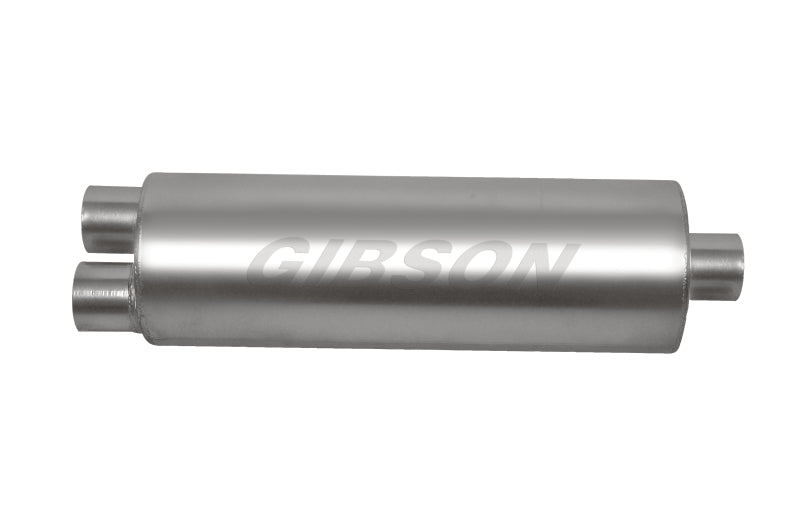 Load image into Gallery viewer, Gibson SFT Superflow Dual/Center Round Muffler - 8x24in/3in Inlet/4in Outlet - Stainless
