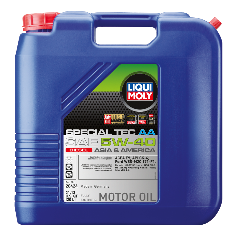 Load image into Gallery viewer, LIQUI MOLY 20L Special Tec AA Motor Oil SAE 5W40 Diesel

