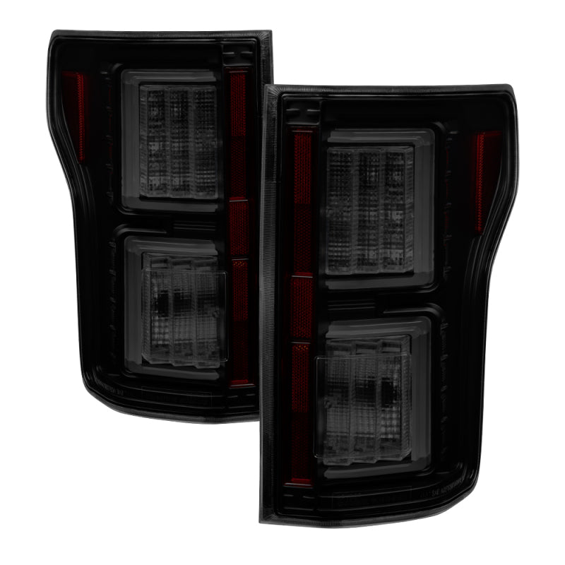 Load image into Gallery viewer, Spyder Ford F150 2015-2017 Light Bar LED Tail Lights - Black Smoke ALT-YD-FF15015-LBLED-BSM

