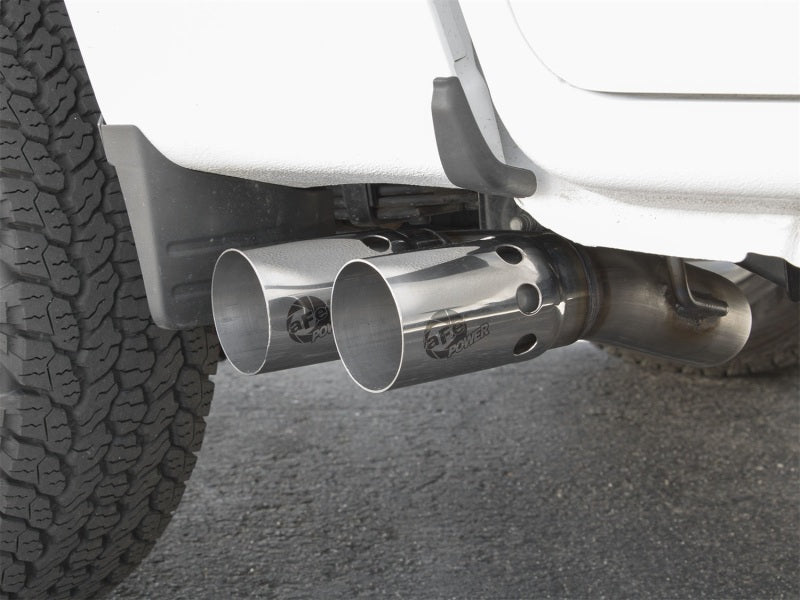 Load image into Gallery viewer, aFe Rebel Series DPF-Back 3in Side Exit SS Exhaust w/ IC Polished Tips 2016 GM Colorado/Canyon 2.8L
